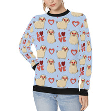 Load image into Gallery viewer, Yes I Love Pugs Women&#39;s Sweatshirt-Apparel-Apparel, Pug, Sweatshirt-LightSteelBlue-XS-11