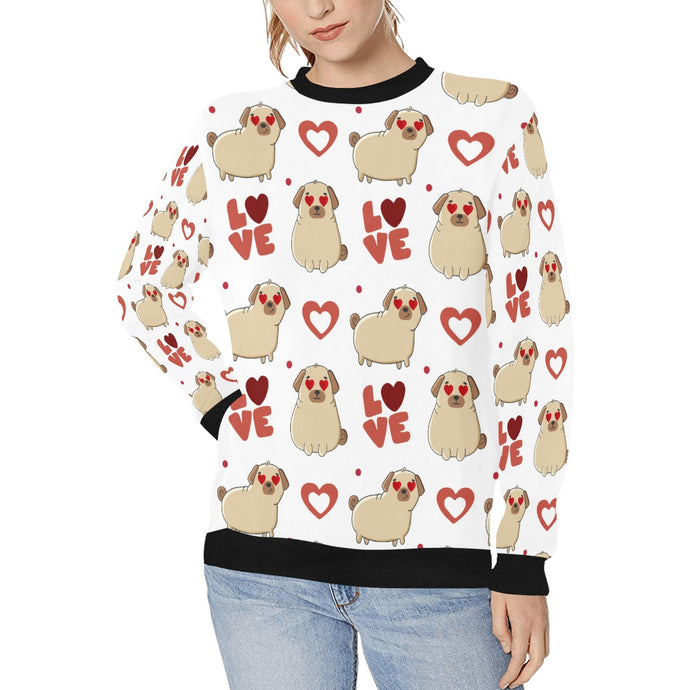 Yes I Love Pugs Women's Sweatshirt-Apparel-Apparel, Pug, Sweatshirt-White-XS-1
