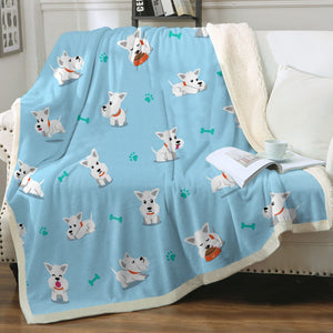 Yes I Love Westies Soft Warm Fleece Blanket - 4 Colors-Blanket-Blankets, Home Decor, West Highland Terrier-Sky Blue-Small-3