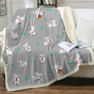 Yes I Love Westies Soft Warm Fleece Blanket - 4 Colors-Blanket-Blankets, Home Decor, West Highland Terrier-Warm Gray-Small-4