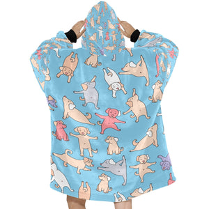 Yoga Labradors Love Blanket Hoodie for Women-Apparel-Apparel, Blankets-3