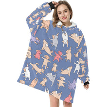 Load image into Gallery viewer, Yoga Labradors Love Blanket Hoodie for Women-Apparel-Apparel, Blankets-4