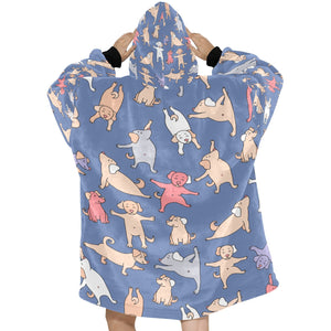 Yoga Labradors Love Blanket Hoodie for Women-Apparel-Apparel, Blankets-5