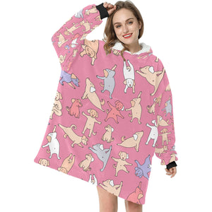Yoga Labradors Love Blanket Hoodie for Women-Apparel-Apparel, Blankets-11