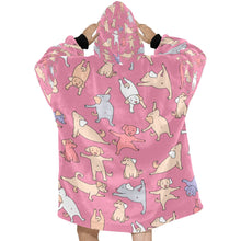 Load image into Gallery viewer, Yoga Labradors Love Blanket Hoodie for Women-Apparel-Apparel, Blankets-9