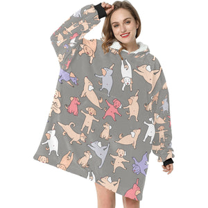 Yoga Labradors Love Blanket Hoodie for Women-Apparel-Apparel, Blankets-12
