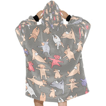 Load image into Gallery viewer, Yoga Labradors Love Blanket Hoodie for Women-Apparel-Apparel, Blankets-10