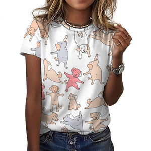 Yoga Labradors Love Soft All Over Print Women's Cotton T-Shirt - 4 Colors-Apparel-Apparel, Black Labrador, Chocolate Labrador, Labrador, Shirt, T Shirt-10
