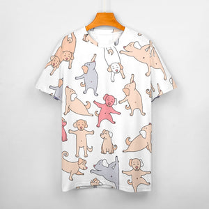 Yoga Labradors Love Soft All Over Print Women's Cotton T-Shirt - 4 Colors-Apparel-Apparel, Black Labrador, Chocolate Labrador, Labrador, Shirt, T Shirt-12