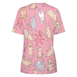 Yoga Labradors Love Soft All Over Print Women's Cotton T-Shirt - 4 Colors-Apparel-Apparel, Black Labrador, Chocolate Labrador, Labrador, Shirt, T Shirt-13