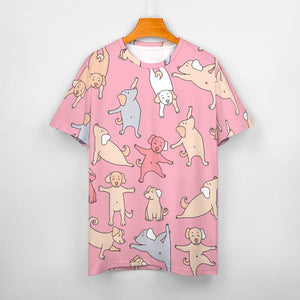Yoga Labradors Love Soft All Over Print Women's Cotton T-Shirt - 4 Colors-Apparel-Apparel, Black Labrador, Chocolate Labrador, Labrador, Shirt, T Shirt-15