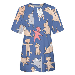 Yoga Labradors Love Soft All Over Print Women's Cotton T-Shirt - 4 Colors-Apparel-Apparel, Black Labrador, Chocolate Labrador, Labrador, Shirt, T Shirt-5