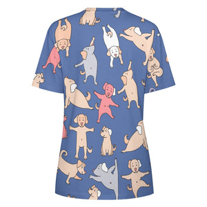 Yoga Labradors Love Soft All Over Print Women's Cotton T-Shirt - 4 Colors-Apparel-Apparel, Black Labrador, Chocolate Labrador, Labrador, Shirt, T Shirt-6