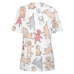 Yoga Labradors Love Soft All Over Print Women's Cotton T-Shirt - 4 Colors-Apparel-Apparel, Black Labrador, Chocolate Labrador, Labrador, Shirt, T Shirt-9