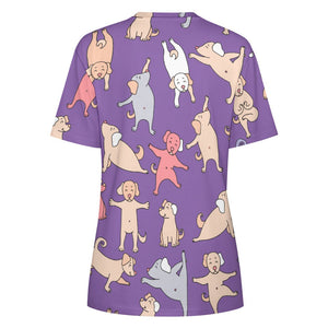 Yoga Labradors Love Soft All Over Print Women's Cotton T-Shirt - 4 Colors-Apparel-Apparel, Black Labrador, Chocolate Labrador, Labrador, Shirt, T Shirt-1