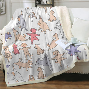 Yoga Labradors Love Soft Warm Fleece Blanket - 4 Colors-Blanket-Blankets, Home Decor, Labrador-14