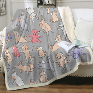 Yoga Labradors Love Soft Warm Fleece Blanket - 4 Colors-Blanket-Blankets, Home Decor, Labrador-16