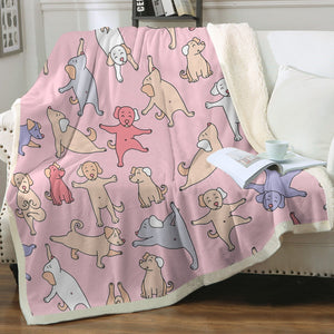 Yoga Labradors Love Soft Warm Fleece Blanket - 4 Colors-Blanket-Blankets, Home Decor, Labrador-Soft Pink-Small-3