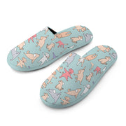 Yoga Labradors Love Women's Cotton Mop Slippers-Footwear-Accessories, Black Labrador, Chocolate Labrador, Dog Mom Gifts, Labrador, Slippers-14