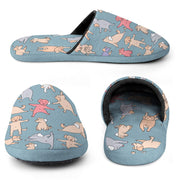 Yoga Labradors Love Women's Cotton Mop Slippers-Footwear-Accessories, Black Labrador, Chocolate Labrador, Dog Mom Gifts, Labrador, Slippers-15