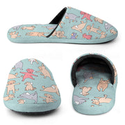Yoga Labradors Love Women's Cotton Mop Slippers-Footwear-Accessories, Black Labrador, Chocolate Labrador, Dog Mom Gifts, Labrador, Slippers-17
