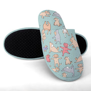 Yoga Labradors Love Women's Cotton Mop Slippers-Footwear-Accessories, Black Labrador, Chocolate Labrador, Dog Mom Gifts, Labrador, Slippers-20