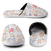 Yoga Labradors Love Women's Cotton Mop Slippers-Footwear-Accessories, Black Labrador, Chocolate Labrador, Dog Mom Gifts, Labrador, Slippers-5