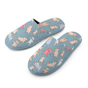 Yoga Labradors Love Women's Cotton Mop Slippers-Footwear-Accessories, Black Labrador, Chocolate Labrador, Dog Mom Gifts, Labrador, Slippers-6