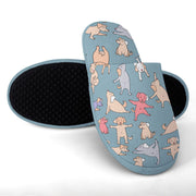 Yoga Labradors Love Women's Cotton Mop Slippers-Footwear-Accessories, Black Labrador, Chocolate Labrador, Dog Mom Gifts, Labrador, Slippers-9