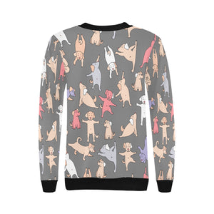 Yoga Labradors Love Women's Sweatshirt-Apparel-Apparel, Black Labrador, Chocolate Labrador, Labrador, Sweatshirt-12