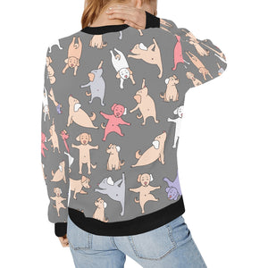 Yoga Labradors Love Women's Sweatshirt-Apparel-Apparel, Black Labrador, Chocolate Labrador, Labrador, Sweatshirt-13