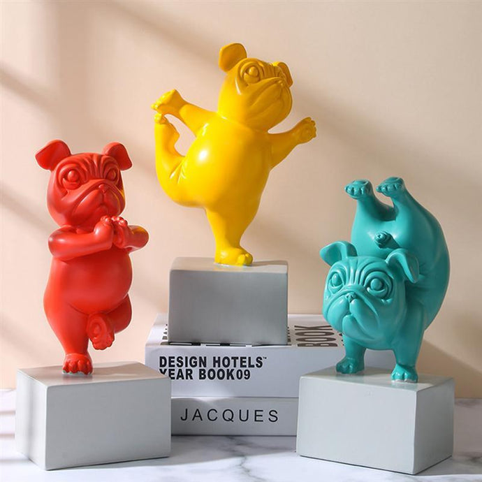 Yoga Pugs Resin StatuesHome Decor