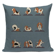Yoga Pugs Cushion CoversCushion CoverOne SizeBasset Hound