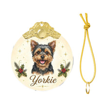 Load image into Gallery viewer, Yorkie Christmas Ornament - Gold Crown Dog Portrait - Personalized with Photo and Name-Christmas Ornament-Christmas,Christmas Ornament,Personalize Artwork-4