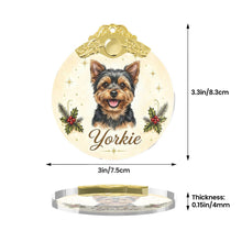 Load image into Gallery viewer, Yorkie Christmas Ornament - Gold Crown Dog Portrait - Personalized with Photo and Name-Christmas Ornament-Christmas,Christmas Ornament,Personalize Artwork-6