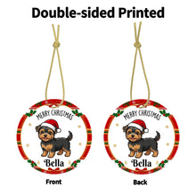 Load image into Gallery viewer, Yorkie Christmas Ornament - Personalized Whimsical Holiday Cartoon Art Design - with Name-Christmas Ornament-Christmas,Personalize Artwork,Yorkshire Terrier-5
