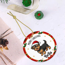 Load image into Gallery viewer, Yorkie Christmas Ornament - Personalized Whimsical Holiday Cartoon Art Design - with Name-Christmas Ornament-Christmas,Personalize Artwork,Yorkshire Terrier-6