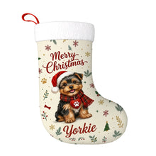 Load image into Gallery viewer, Yorkie Christmas Stocking - Cozy Festive Wishes - Personalize with Photo and Name-Christmas Ornament-Christmas,Christmas Stocking,Personalize Artwork-3