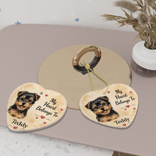 Load image into Gallery viewer, Yorkie Dog Ornament - My Heart Belongs To Design - Personalized with Name-Christmas Ornament-Christmas,Personalize Artwork,Yorkshire Terrier-6