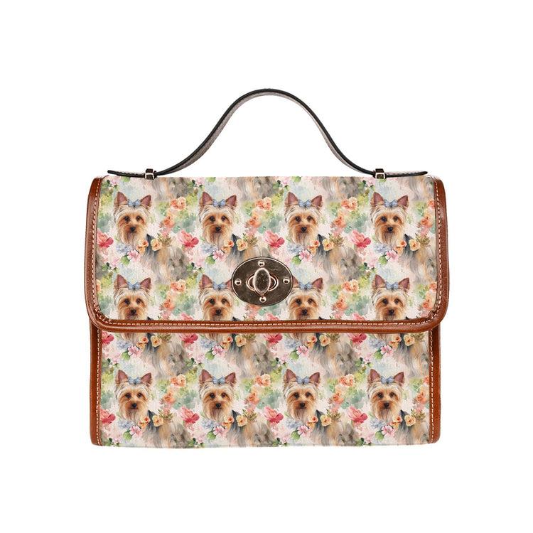 Yorkie In Summer Bloom Waterproof Shoulder Bag 750x