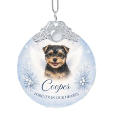 Load image into Gallery viewer, Yorkie Ornament - Angel Dog Memorial Design - Personalized with Photo and Name-Christmas Ornament-Christmas,Christmas Ornament,Personalize Artwork,Yorkshire Terrier-3