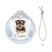 Load image into Gallery viewer, Yorkie Ornament - Angel Dog Memorial Design - Personalized with Photo and Name-Christmas Ornament-Christmas,Christmas Ornament,Personalize Artwork,Yorkshire Terrier-4