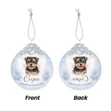 Load image into Gallery viewer, Yorkie Ornament - Angel Dog Memorial Design - Personalized with Photo and Name-Christmas Ornament-Christmas,Christmas Ornament,Personalize Artwork,Yorkshire Terrier-5