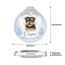 Load image into Gallery viewer, Yorkie Ornament - Angel Dog Memorial Design - Personalized with Photo and Name-Christmas Ornament-Christmas,Christmas Ornament,Personalize Artwork,Yorkshire Terrier-6