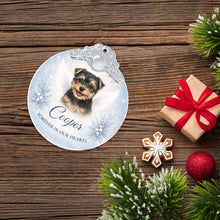 Load image into Gallery viewer, Yorkie Ornament - Angel Dog Memorial Design - Personalized with Photo and Name-Christmas Ornament-Christmas,Christmas Ornament,Personalize Artwork,Yorkshire Terrier-7