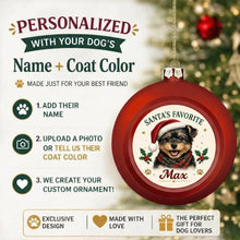 Load image into Gallery viewer, Yorkie Ornament - Classic Red Round Shape - Santa's Favourite Design - Personalized with Name-Christmas Ornament-Christmas,Personalize Artwork,Yorkshire Terrier-2