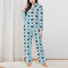 Load image into Gallery viewer, Yorkie Pajamas for Women - XL Available - Black and Tan Yorkie Love-Pajamas-Apparel,Dog Mom Gifts,Pajamas,Yorkshire Terrier-Blue-XS-3