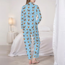 Load image into Gallery viewer, Yorkie Pajamas for Women - XL Available - Blue and Tan Yorkie Love-Pajamas-Apparel,Dog Mom Gifts,Pajamas,Yorkshire Terrier-6
