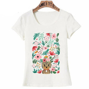 Yorkshire Terrier in Bloom Womens T ShirtApparel