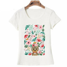 Load image into Gallery viewer, Yorkshire Terrier in Bloom Womens T ShirtApparelWhiteS